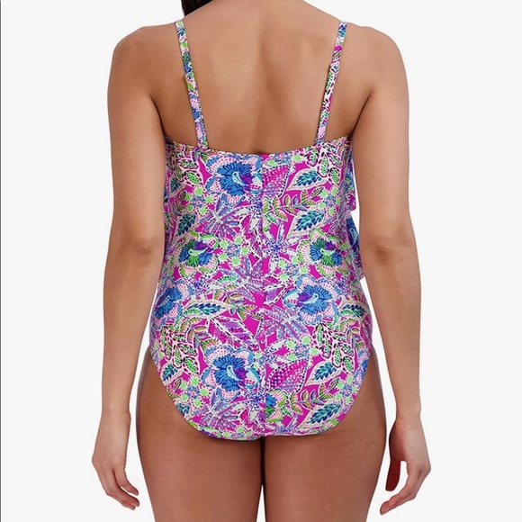 Stella Parker Women M Swimming Suit Tropical Floral 1 piece Multicolor NWT $108‎ - Picture 2 of 5